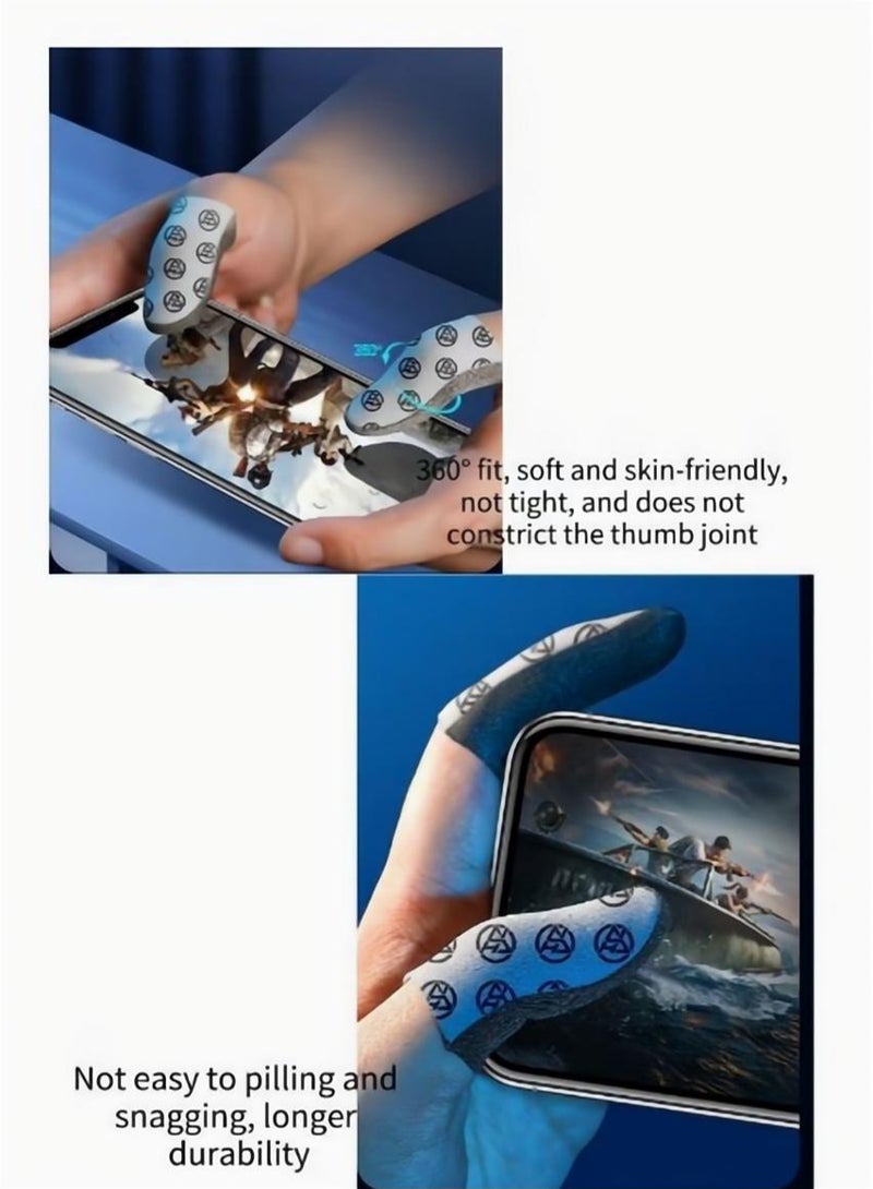 2-Pack of Silver Cloth Mobile Game Finger Cots Extremely Thinmaterial Zero Contact Breathable Extremely Sensitive With Storage Box  - Image 2