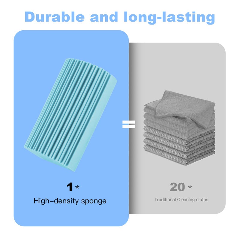 YFUIF 4 Pack Damp Clean Duster Sponge  Magic Sponge Eraser for Household Cleaning  Reusable Dusters Cleaning Supplies for Housekeeping  Dish  Blinds  Glass  Baseboards Window Track Grooves and Faucets - Image 2