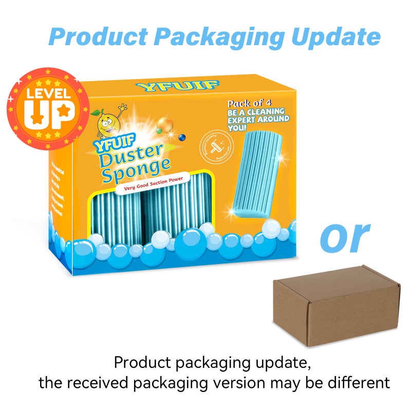 YFUIF 4 Pack Damp Clean Duster Sponge  Magic Sponge Eraser for Household Cleaning  Reusable Dusters Cleaning Supplies for Housekeeping  Dish  Blinds  Glass  Baseboards Window Track Grooves and Faucets - Image 4