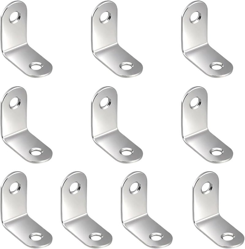 Stainless Steel L Shaped Corner Brackets 30x30x16mm For Shelves Furniture Cabinet Drawer - Image 1