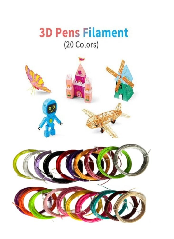 3D Pen Printer Filament 1.75mm PLA Refill Pack Each Color 5M Length Compatible with All 20 Colors - pzsku/Z64EBD3D90AF01115E001Z/45/_/1673340753/a409efa4-50a3-495c-98cf-689581e20744