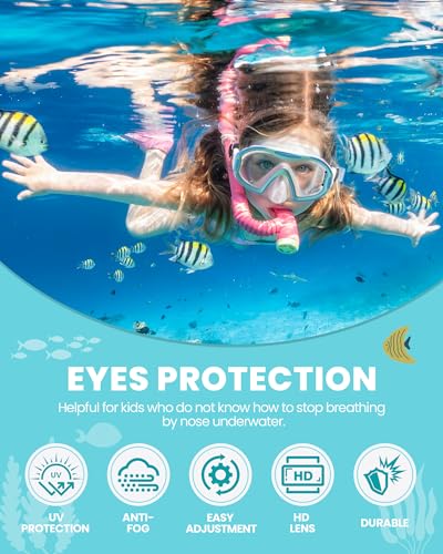 OutdoorMaster Stingray Kids Swim Goggles with Nose Cover, Swim Diving Mask for Kids, Anti-Fog Swimming Goggles for Boys and Girls, Age 5-12, Rose - Image 2