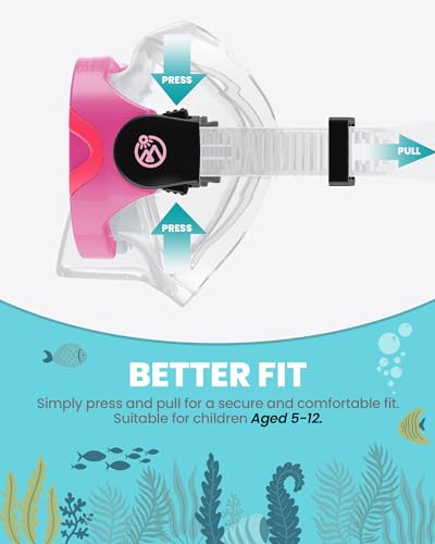 OutdoorMaster Stingray Kids Swim Goggles with Nose Cover, Swim Diving Mask for Kids, Anti-Fog Swimming Goggles for Boys and Girls, Age 5-12, Rose - Image 5