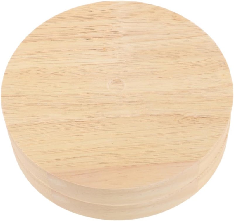 2pcs Solid Wood Lamp Base Holder Round Display Stand for Table Lamps Home Office Decor Stable Design Natural Wood Grain - Image 1