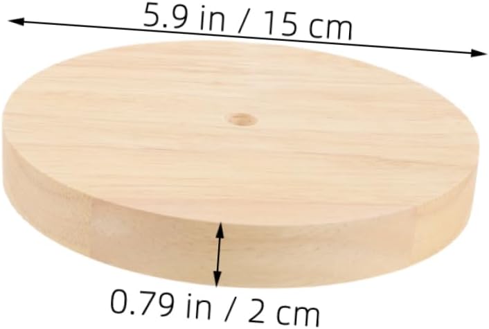 2pcs Solid Wood Lamp Base Holder Round Display Stand for Table Lamps Home Office Decor Stable Design Natural Wood Grain - Image 2