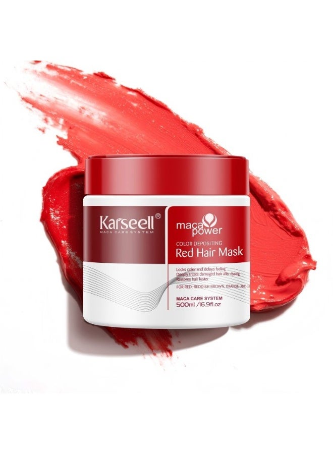 Karseell قناع شعر كارسيل الملون الأحمر 500 مل - Image 1