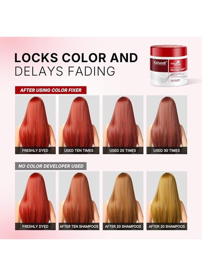 Karseell قناع شعر كارسيل الملون الأحمر 500 مل - Image 3