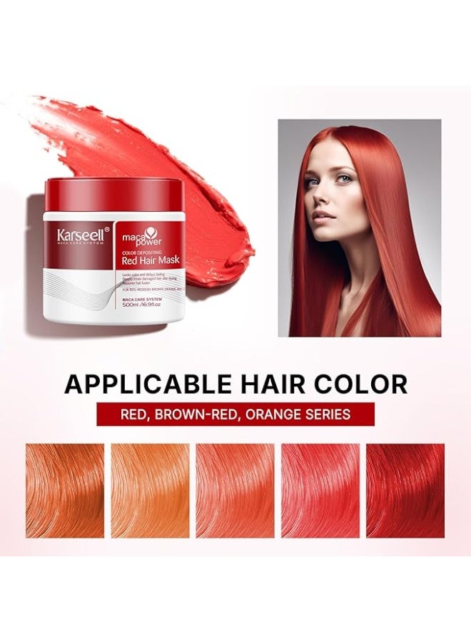 Karseell قناع شعر كارسيل الملون الأحمر 500 مل - Image 4
