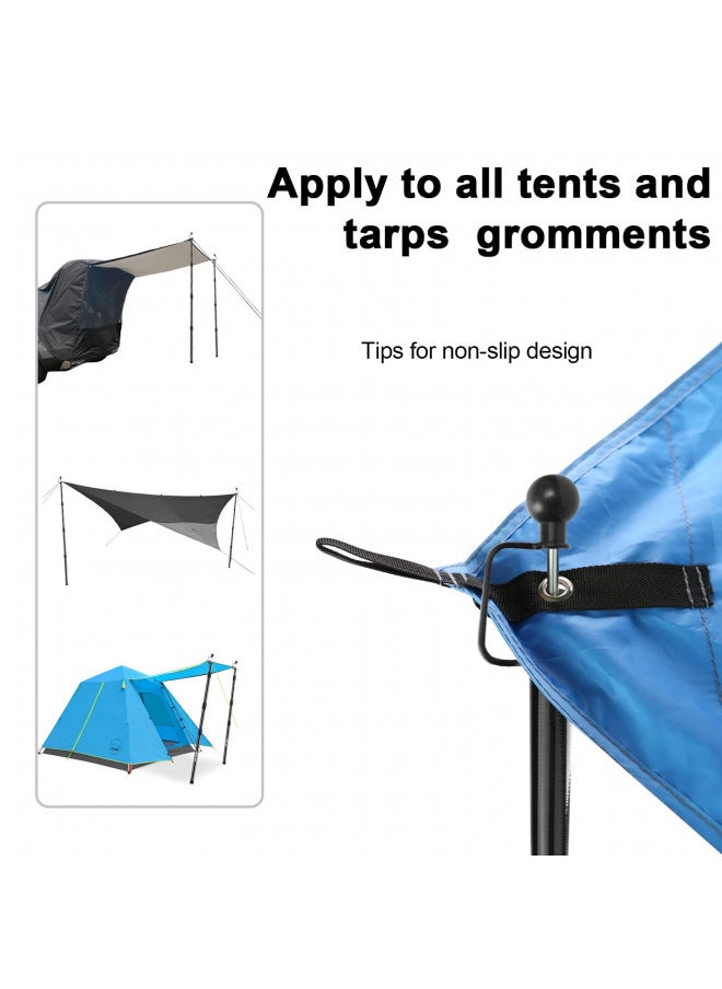 KOMCLUB Telescoping Tarp Poles Adjustable Tent Poles for Tarp Heavy-Duty Design Portable & Lightweight Fiberglass Tent Poles for Shelter Camping Awning 4 Sections Adjustable to 98.51 in(Set of 2)