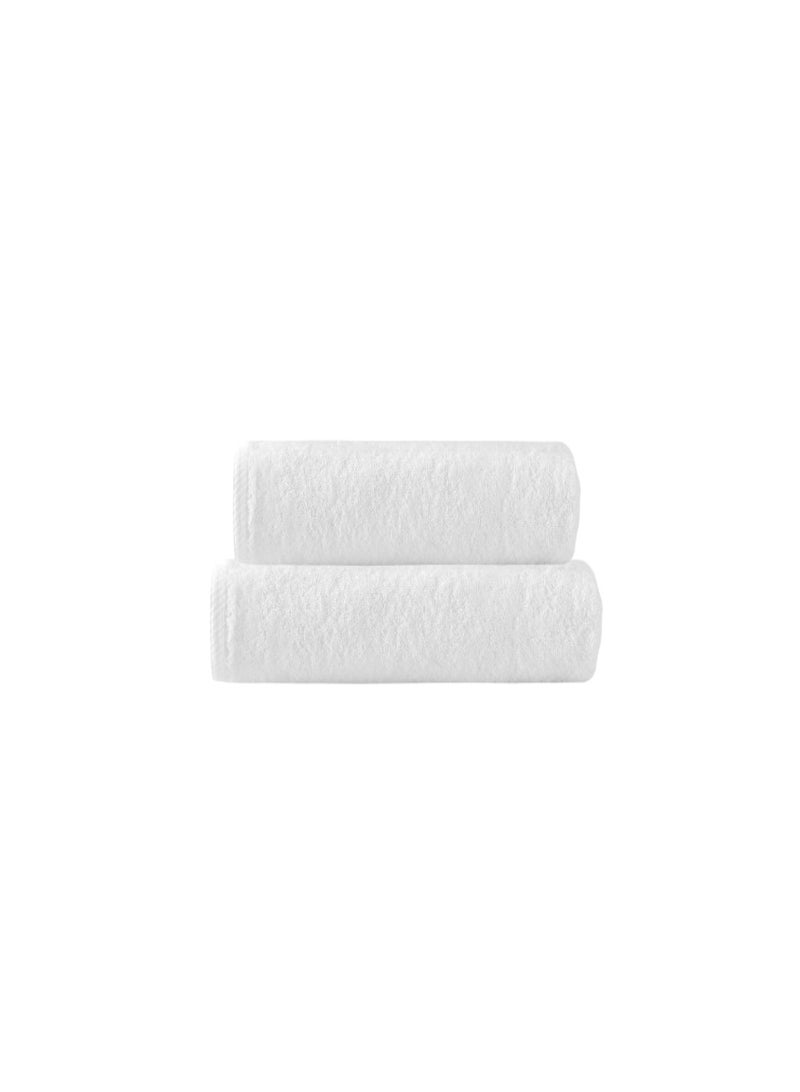 Blueberry Pack of 2 - 100% Cotton 600 GSM, 1xHand Towel(50 x100cm), 1xHand Towel(50x80cm), Highly Absorbent Super Durable, Color-White - Image 1