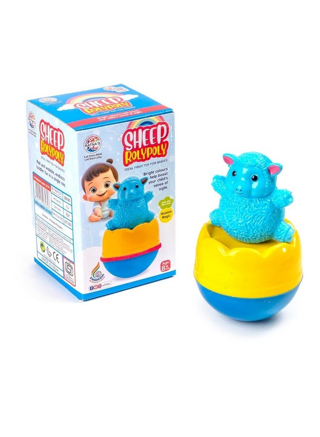RATNA'S Sheep Roly Poly Push and Shake Wobbling Bell Sounds Musical Rattling Toy for New Born Baby & Toddlers