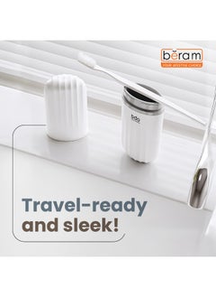 Beram Travel Toothbrush Box, Portable Toothbrush Holder, Efficient Brush Storage Device, Manual Compact Bathroom Container, Holder for Traveling, Camping, Vacation, White  - Image 4