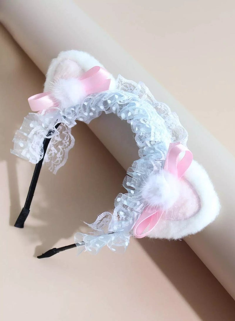 Toddler Girls Lace Decor Hair Hoop  - Image 3