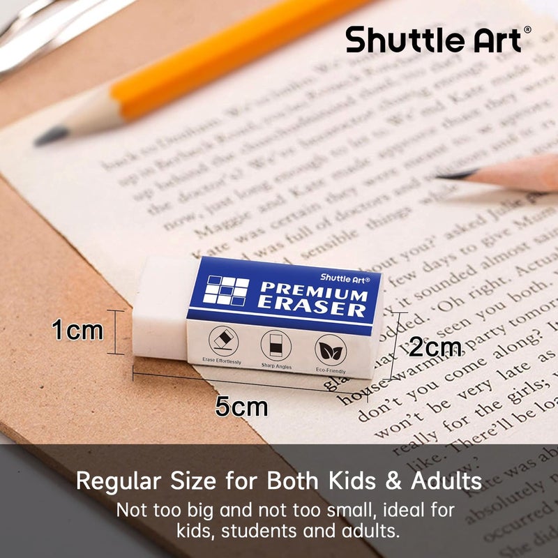 Shuttle Art Erasers, Shuttle Art 144 Pack Premium Eraser Bulk, White Erasers Classroom Set for Kids Teachers as School and Office Supplies - Image 5