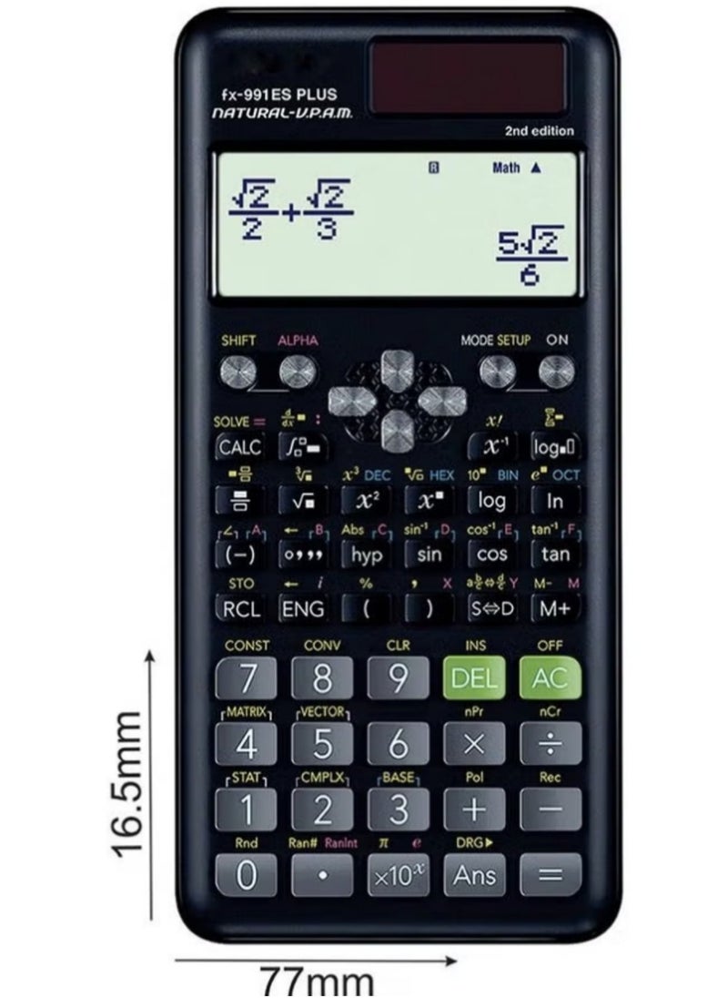 Generic Fx-991Es Plus 2nd Edition Scientific Calculator Black  - Image 3