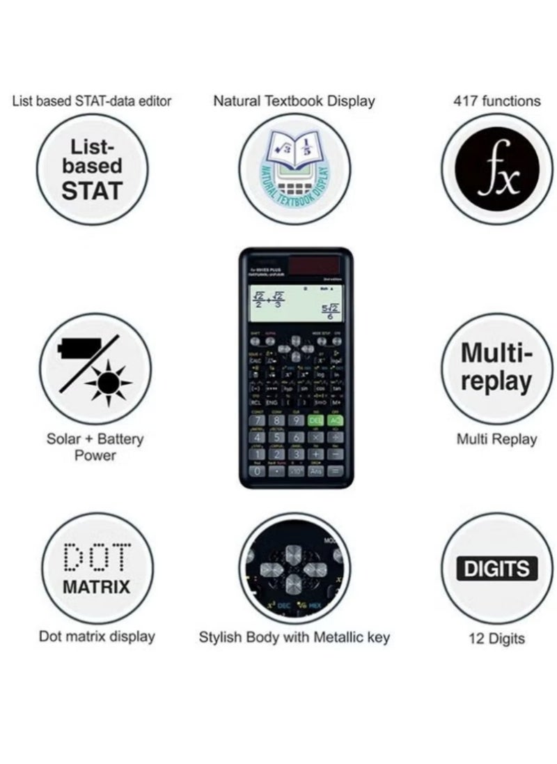 Generic Fx-991Es Plus 2nd Edition Scientific Calculator Black  - Image 5