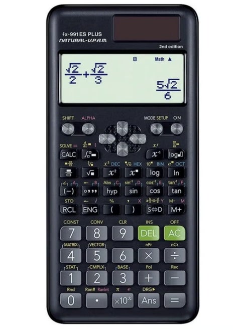الآلة الحاسبة العلمية Fx-991Es Plus الإصدار الثاني باللون الأسود