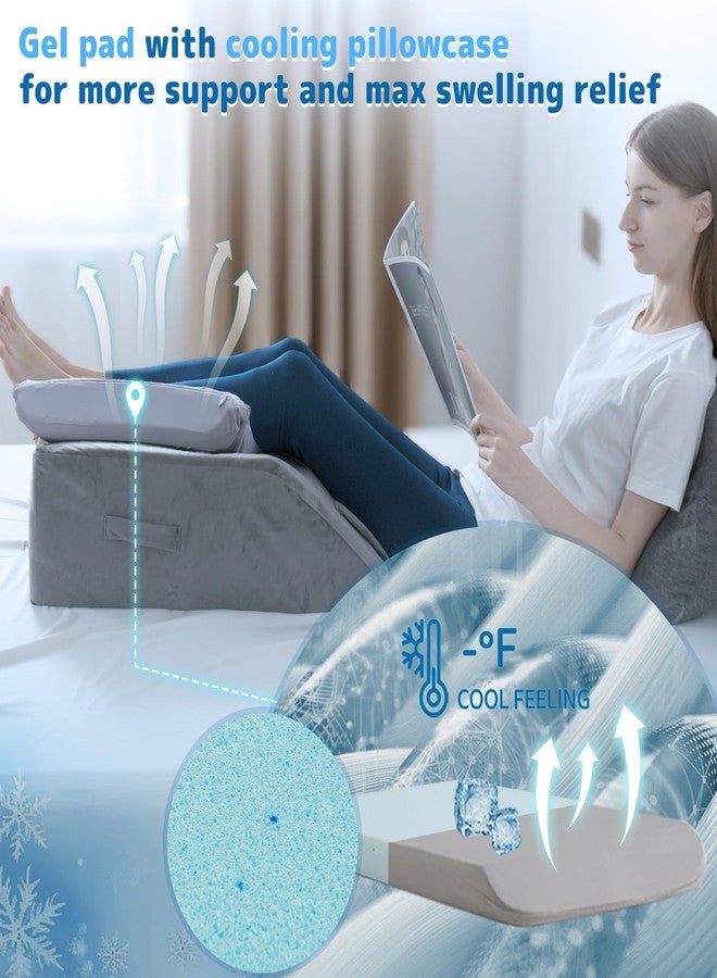 LOFE Leg Elevation Pillows for After Surgery - Adjustable Leg Elevation Pillow 6 Heights, Cooling Leg Wedges for Elevation for Swelling, Double Leg Pillow for Knee Surgery Recovery, CertiPUR-US Foam - Image 3