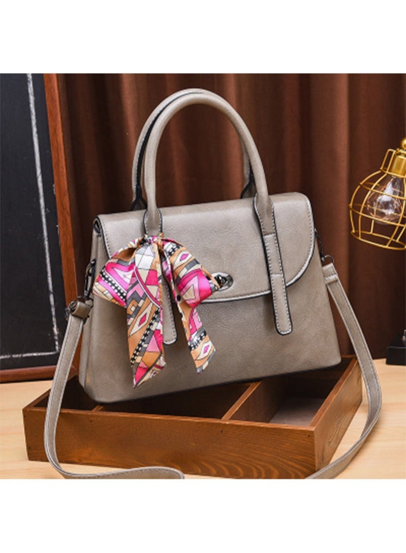 Simple Soft Leather Handbag, Convenient Shoulder Bag, Makeup Storage Bag, Hand-Held Shoulder Messenger Bag 31*13*21cm - Image 1