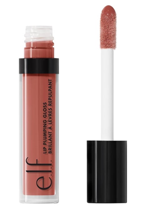 elf Lip Plumping Gloss, Hydrating, High Shine, Plumps, Cools, Mocha Twist color 3 mL