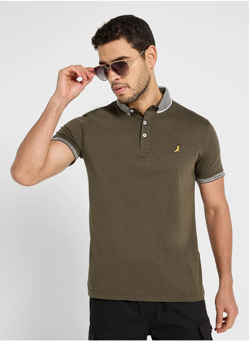 برايف سول Jersey Polo With Split Hem Side