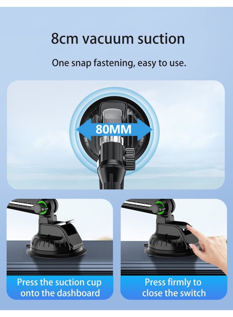 SYOSI Tablet Holder for Car Dashboard, Adjustable Tablet and Smartphone Holder, Fits All Vehicles, Swivel Rotating for Optimal Viewing, Foldable Phone Stand, Stable Rotation, Black - Image 2