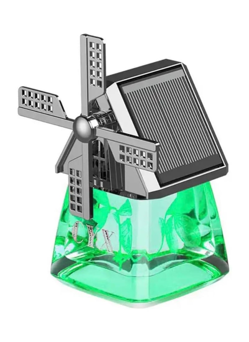 BLUE CORAL Car Air Freshener Light Styling Solar Windmill Model Center Console Decoration Auto Fragrance Air Fresheners Car Accessories Green  - Image 1
