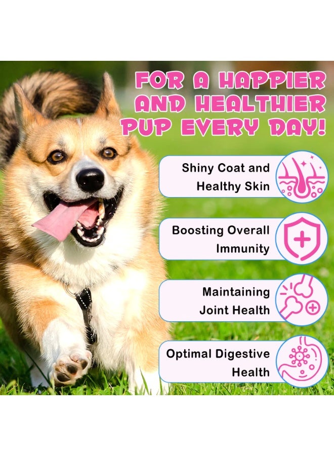 Oimmal كولاجين للكلاب 60 مل، قطرات كولاجين سائلة بنكهة لحم الخنزير، مكملات كولاجين يومية لمفاصل الكلاب، الجلد والفرو، تدعم تخفيف حكة جلد الكلاب، كولاجين الكلاب مع البيوتين، MSM والزنجبيل - Image 4