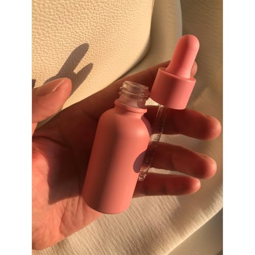 seafulee 1oz Pink Coated Glass Dropper Bottles (30ML) with Glass Eye Droppers - Pack of 6 - Image 3