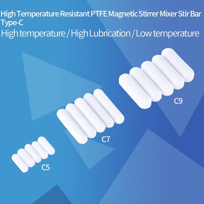 هيليتاند 5 قطع من أعواد التحريك المغناطيسية المصنوعة من مادة PTFE، بلون أبيض، للاستخدام في المختبرات؛ مقاسات الأعواد: 5×15 مم. - Image 5