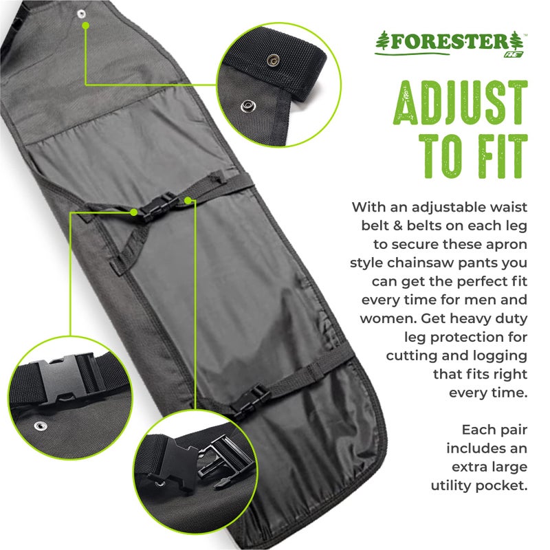 FORESTER سراويل حزام المنشار FORESTER للرجال - حزام قابل للتعديل - سراويل المنشار للرجال، تصميم مئزر مع جيب، معدات سلامة المنشار، معدات سلامة المنشار، سراويل سلامة المنشار لآلة إزالة الأعشاب الضارة - Image 3