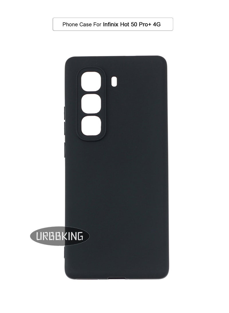 URBBKING Case Cover With Soft Liquid Silicone Protection Anti-Scratch For Infinix Hot 50 Pro+ 4G Black - Image 1