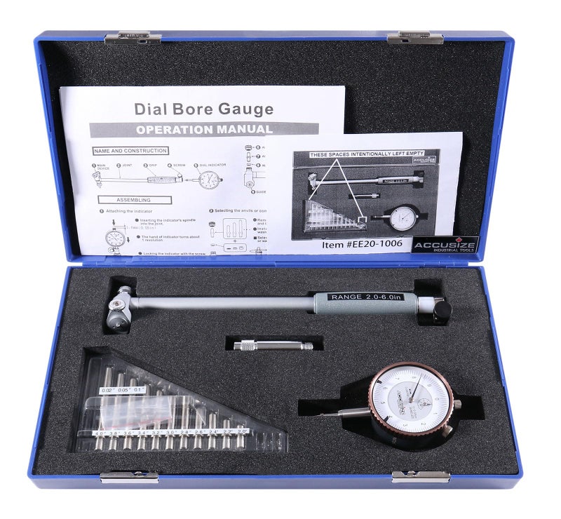 Accusize Industrial Tools 26 inch by 00001 Dial Bore Gauge Set 6 Stem Length Ee201006
