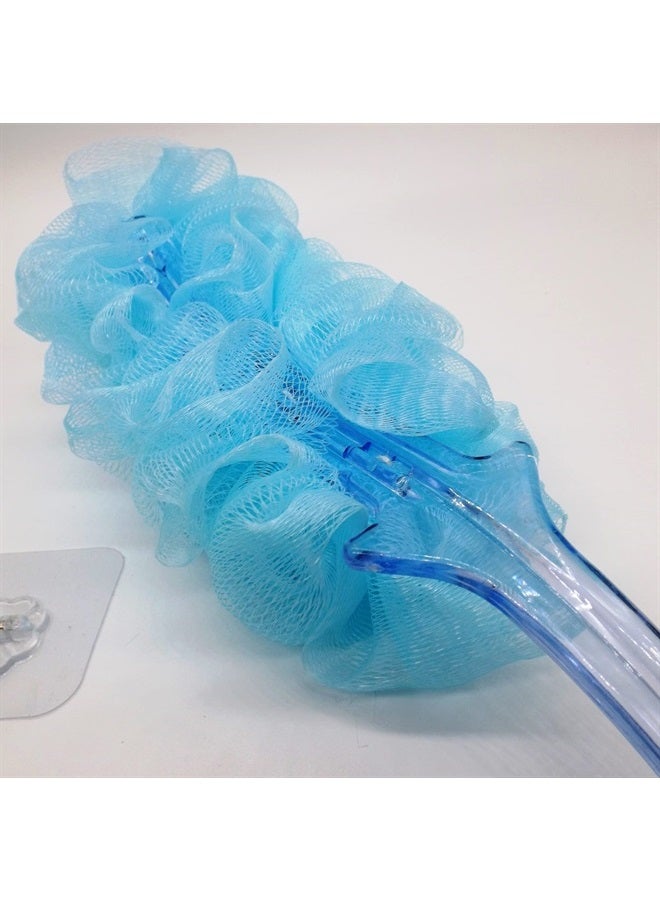 NUFR Body Puff Bath Sponge Soft Shower Brush Blue Crystal Handle for Seniors Parents Grandparents Elderly Disabled Patients Arthritis Pregnant Maternity Ladies Grandpa Grandma (Blue) - Image 1
