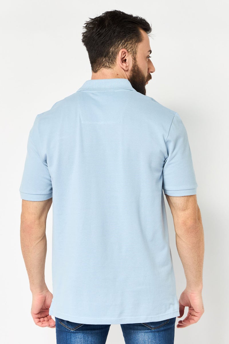 NAUTICA Men Regular Fit Brand Logo Short Sleeve Polo Shirt, Blue - Image 4