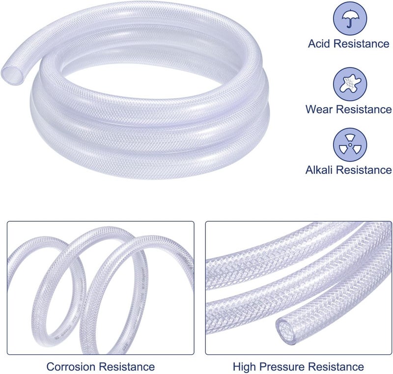 MECCANIXITY 10 Ft PVC Braided Reinforced Tubing - Clear Vinyl High Pressure Flexible Hose Pipe - Image 5