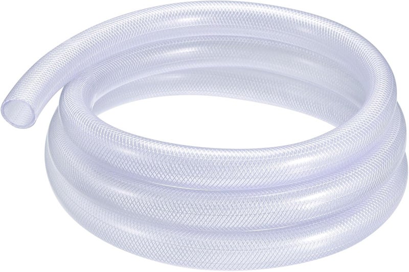 MECCANIXITY 10 Ft PVC Braided Reinforced Tubing - Clear Vinyl High Pressure Flexible Hose Pipe - Image 1