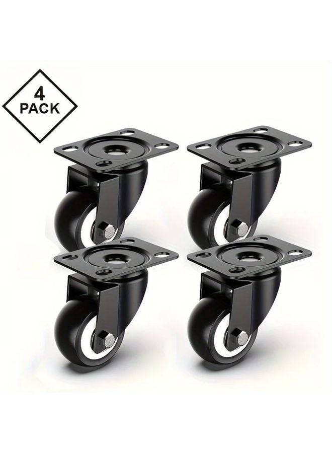 4 قطع 1.5 بوصة عجلات دوارة ثقيلة مع فرملة لمعدات الأثاث - Image 2