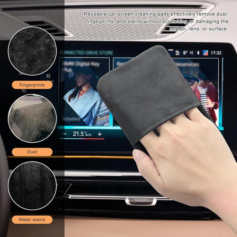 MUQIDA Car Screen Cleaner, Rectangle Microfiber Cloth Non-Scratch Auto Touchscreen Cleaning Wipes, Foldable Touch Screen Pad Universal Cleaning Tool for Vehicle Dashboard Display (Gray) - Image 4