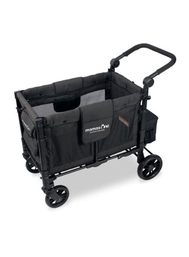 ماماز وان  عربة ماماز وان واغن بمقعدين - رمادية | عربة أطفال مزدوجة قابلة للطي مع مظلة واقية من الأشعة فوق البنفسجية ومساحة تخزين - Image 5