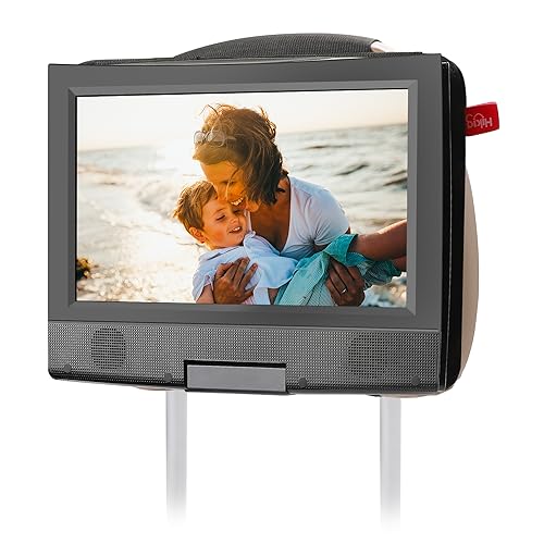 Qenker DVD Player Headrest Mount Holder Portable DVD Player Mount Car Back seat Headrest Holder for Swivel & Flip Portable DVD Player 7 inch to 12 inch - Black - Image 1