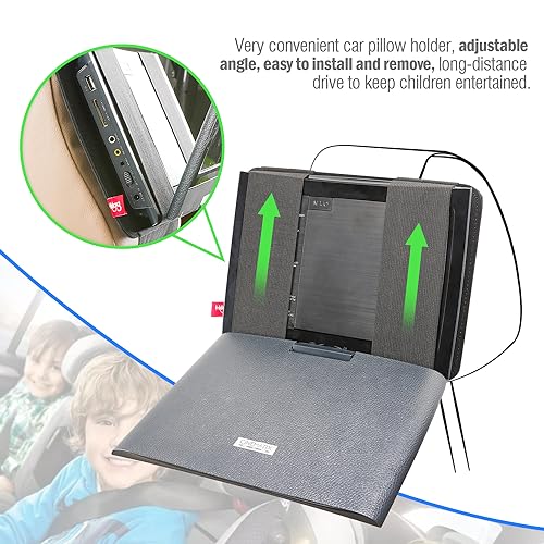 Qenker DVD Player Headrest Mount Holder Portable DVD Player Mount Car Back seat Headrest Holder for Swivel & Flip Portable DVD Player 7 inch to 12 inch - Black - Image 4