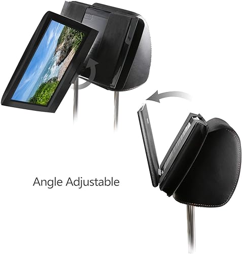Qenker DVD Player Headrest Mount Holder Portable DVD Player Mount Car Back seat Headrest Holder for Swivel & Flip Portable DVD Player 7 inch to 12 inch - Black - Image 3