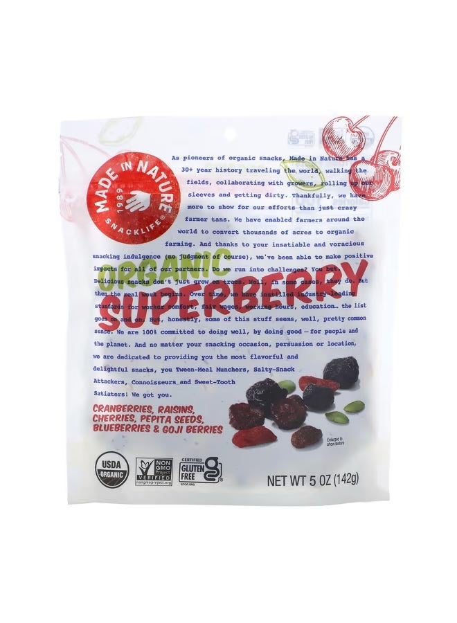 MADE IN NATURE Organic Superberry Cranberries Raisins Cherries Pepita Seeds Blueberries and Goji Berries 5 oz 142 g - Image 1