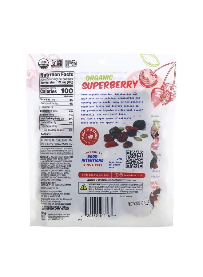 MADE IN NATURE Organic Superberry Cranberries Raisins Cherries Pepita Seeds Blueberries and Goji Berries 5 oz 142 g - Image 2