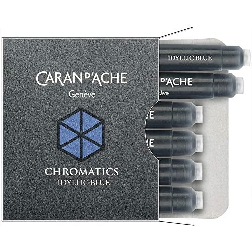 Caran d'Ache CD8021.14 Ink Cartridges - Idyllic Blue (Pack of 6) - Image 1