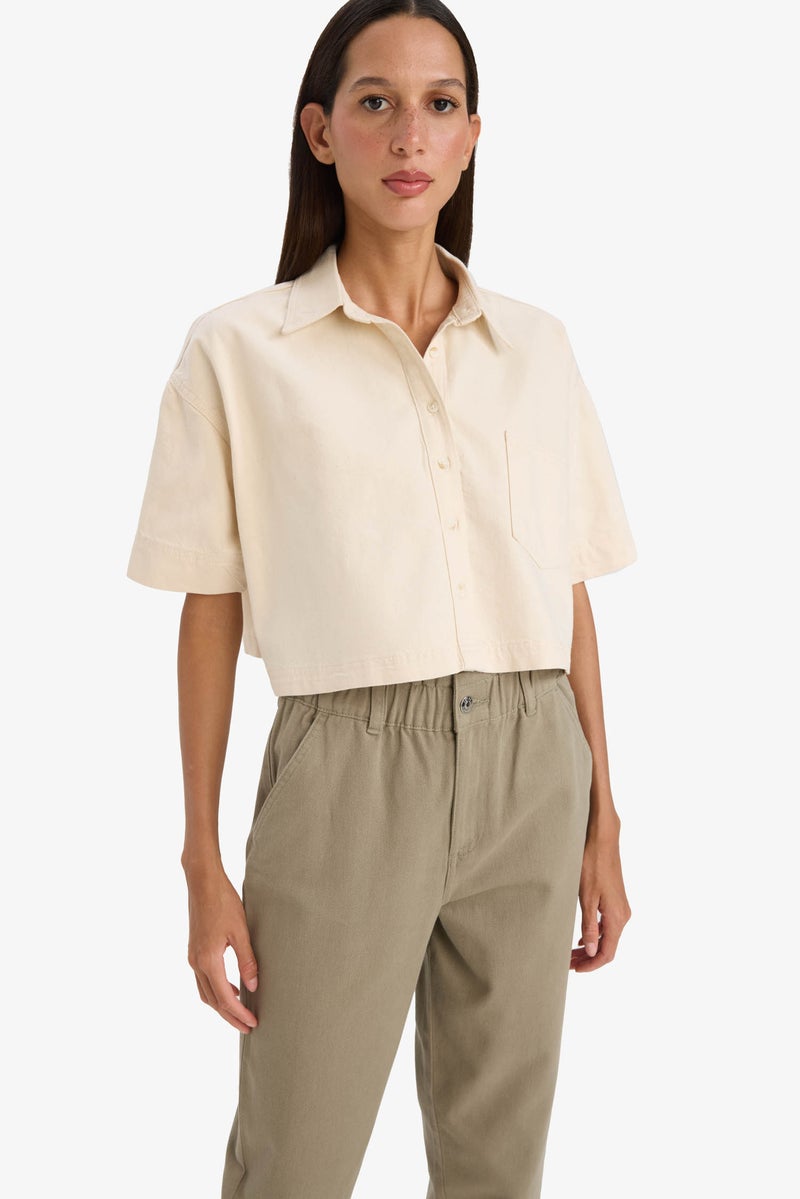 DeFacto Woman Crop Jean Shirt - Image 3