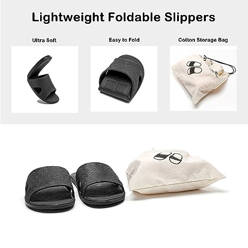 Anmerl Travel Slippers for Women & Men - Portable Foldable Slides with Storage Bag, Non-Slip Quick-Dry Comfort Shower Shoes for & Indoor/Outdoor, Hotel, Spa, Gym, Beach - Image 3