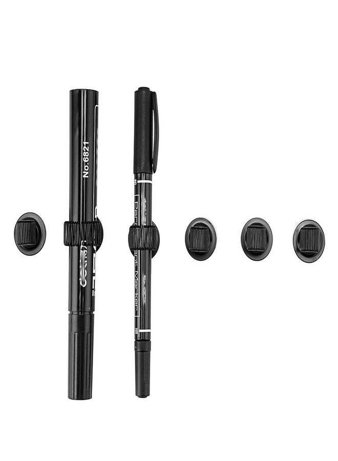 BTSKY ® 6 Pack Black Plating Pen Holder Clips- Self Adhesive Pen Pencil Holder Pen Clip Holder with Adjustable Spring Loop Fit any Size Pens Markers Use in Home Office Whiteboard Kitch Car - Image 3