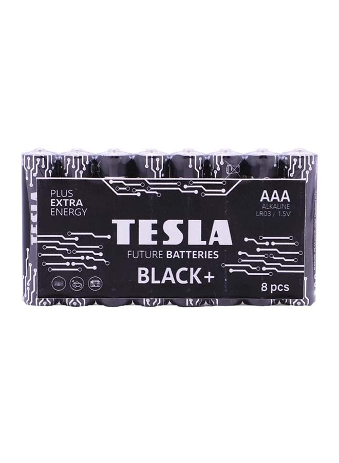 Tesla بطاريات تسلا AAA سوداء + قلوية LR03 1.5 8 قطع - Image 1